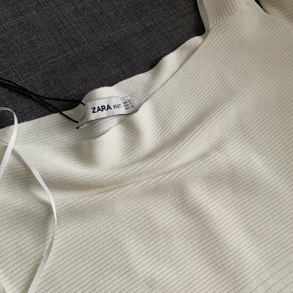 Zara White one shoulder sweater NWT - Picture 2 of 7